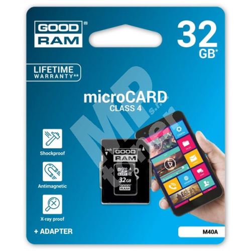 Goodram 32GB Micro Secure Digital Card, Class 4, s adaptérem 1
