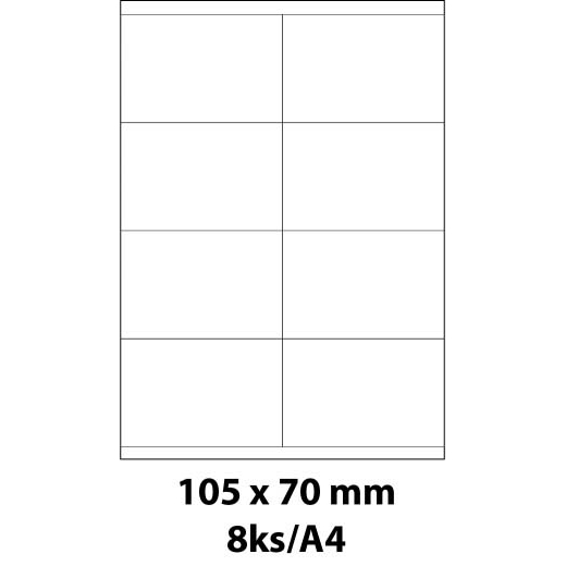 Print etikety Emy 105x70 mm, 8ks/arch, 100 archů, samolepící