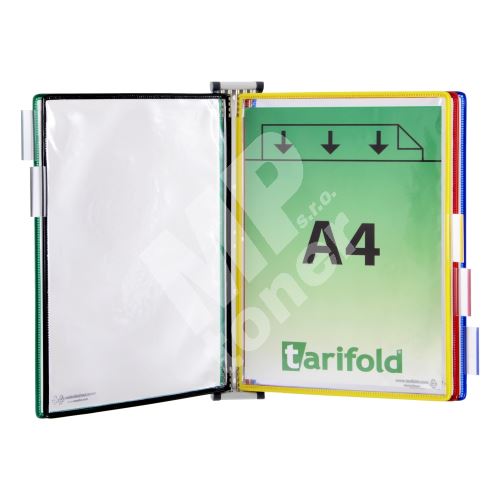 Tarifold nástěnný kovový držák s rámečky, 5 rámečků s kapsami A4 na výšku, mix barev 1