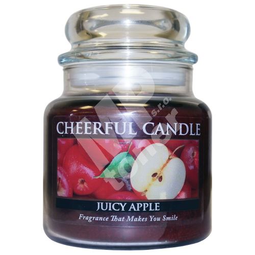 Cheerful Candle Vonná svíčka ve skle Šťavnaté Jablko - Juicy Apple, 16oz 1