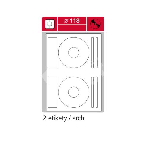 Samolepící etikety SK LABEL průměr 118 CD1, 100 archů 1