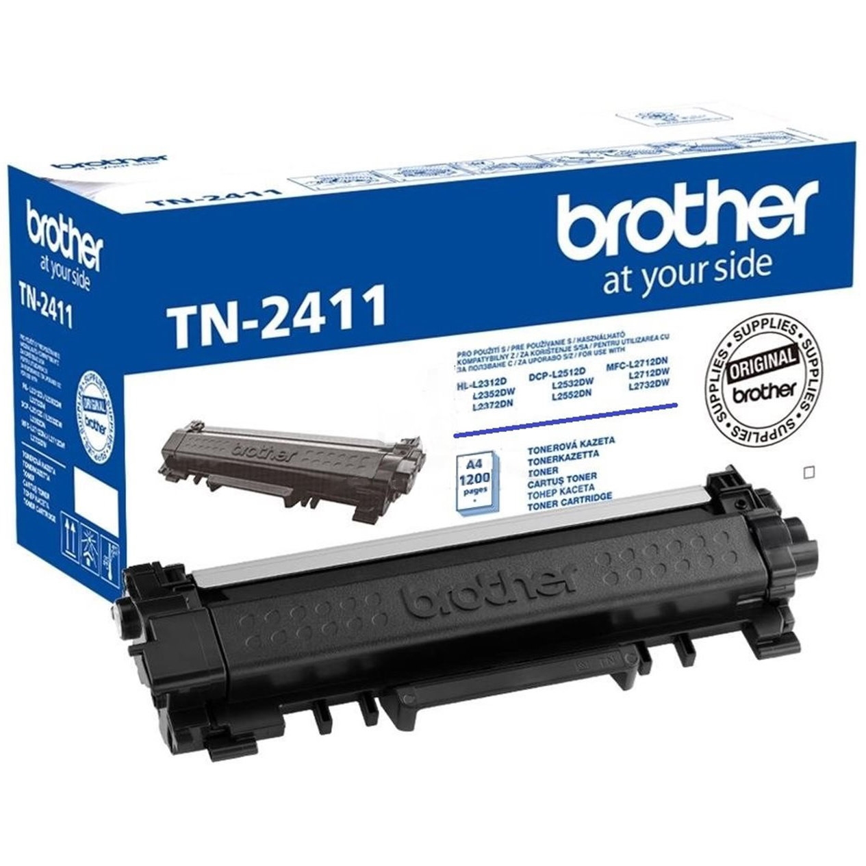 Toner Brother TN-2411, HL-L2312D, DCP-L2512D, MFC-L2712DN, black, originál