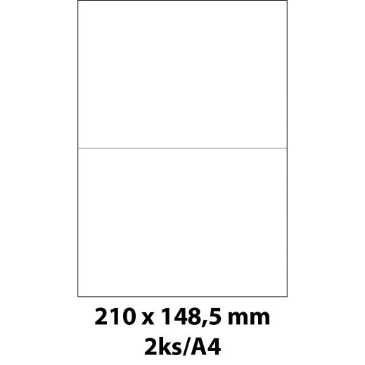 Print etikety Emy 210x148,5 mm, 2ks/arch, 100 archů, samolepící