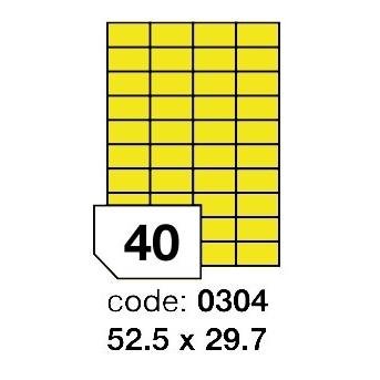 Samolepící etikety Rayfilm Office 52,5x29,7 mm 300 archů, matně žlutá, R0121.0304D