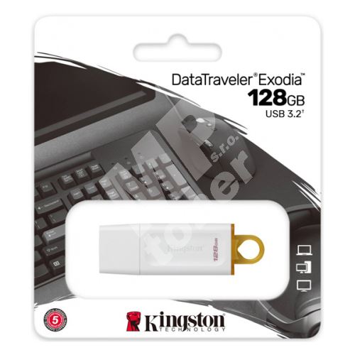 128GB Kingston DataTraveler Exodia, USB flash disk 3.0, bílá 1