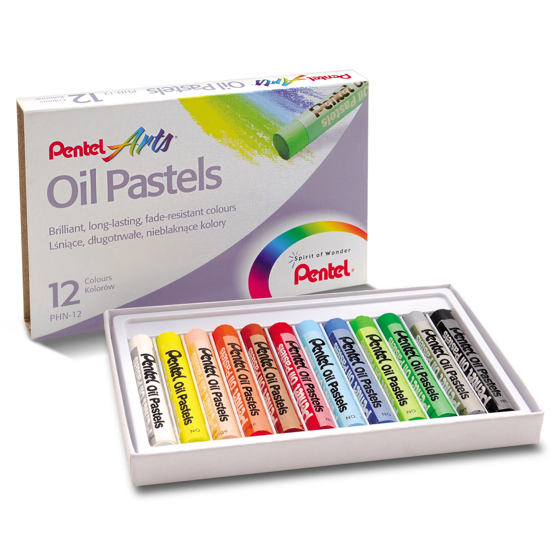 Olejové pastely Pentel Oil Pastels PHN4-12, sada 12 barev