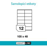 Samolepící bílé etikety Smart Line A4 105 x 48 mm 100 archů Samolepící bílé etikety Smart Line A4 105 x 48 mm 100 archů