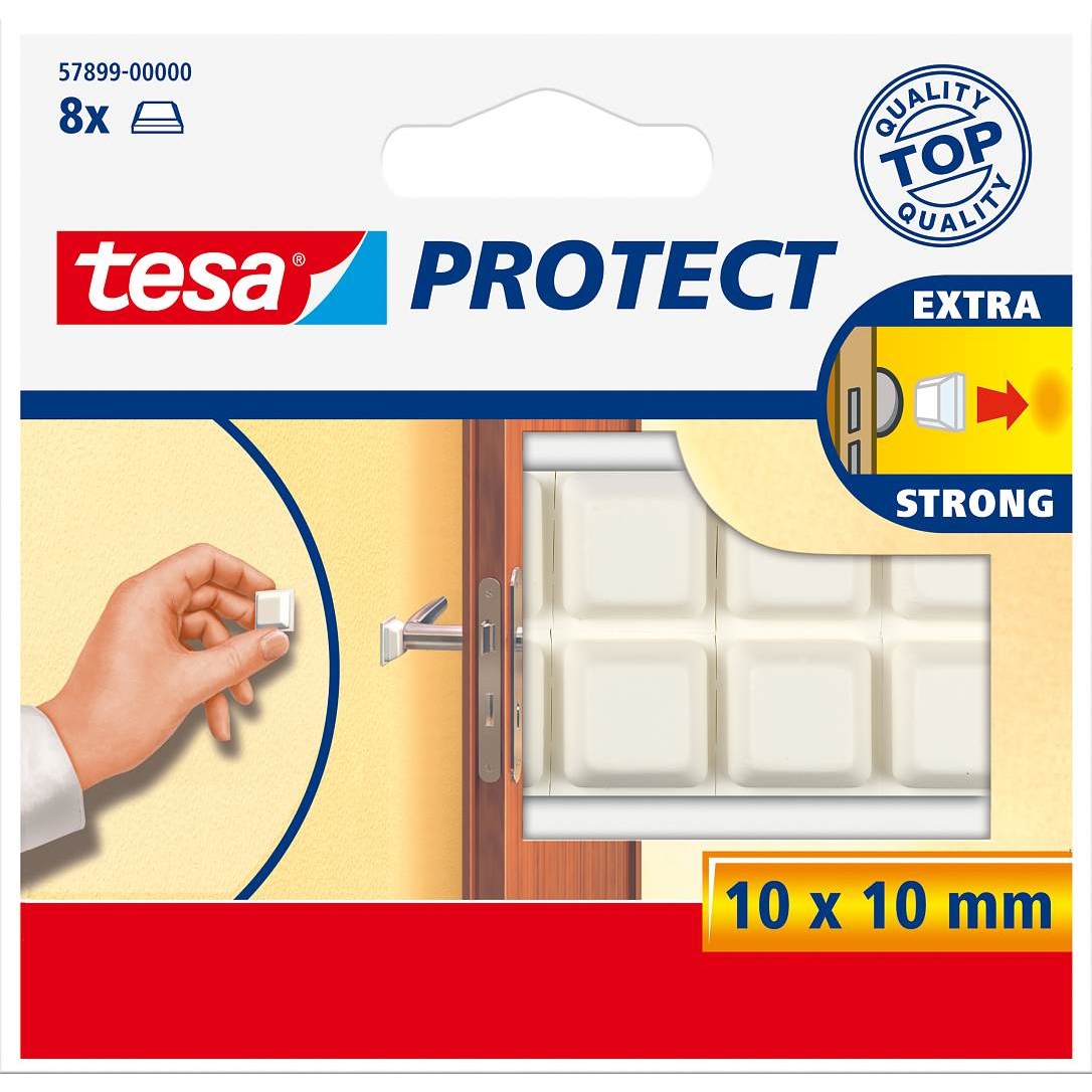 Ochranné nárazníky Tesa Protect, 10 mm x 10 mm, bílá