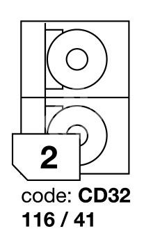 Samolepící etikety Rayfilm Office průměr 116/41 mm 300 archů, laser, R0119.CD32D 1