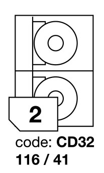 Samolepící etikety Rayfilm Office průměr 116/41 mm 300 archů, laser, R0119.CD32D