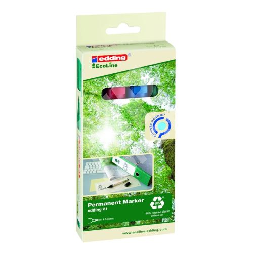 Permanentní popisovač Edding EcoLine 21, sada 4 ks 1