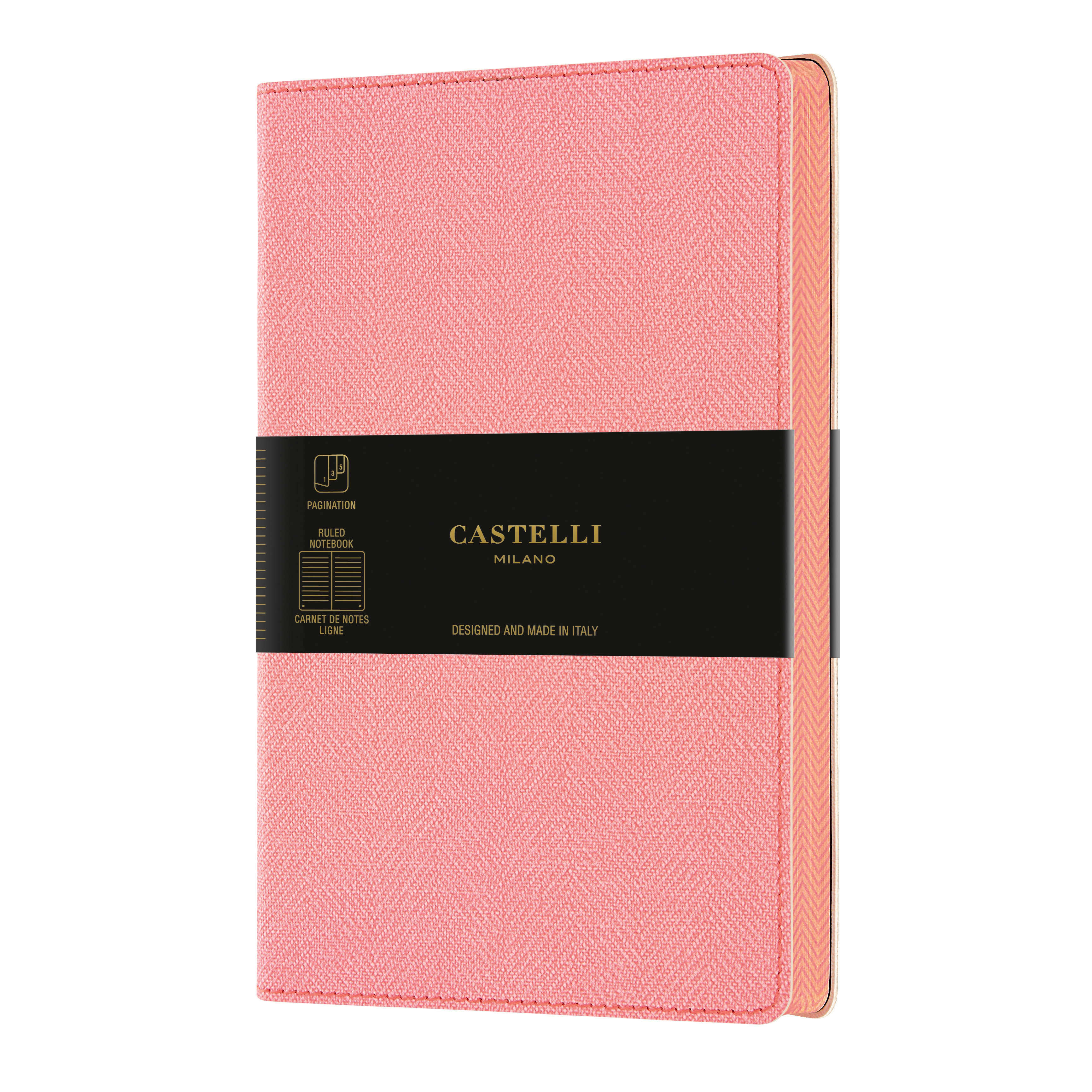 Linkovaný zápisník Castelli Harris, A5, růžový