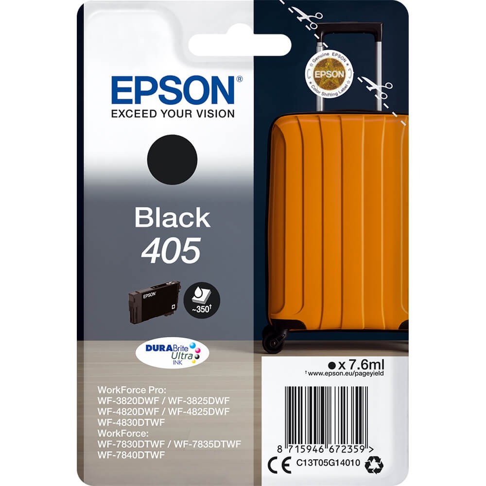 Inkoustová cartridge Epson C13T05G14010, WF-7830DTWF, black, 405,originál
