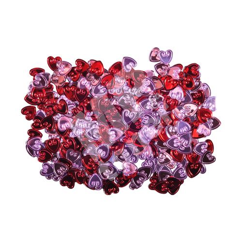 Dekorace srdce, mix barev, 12 mm, 14 g 1