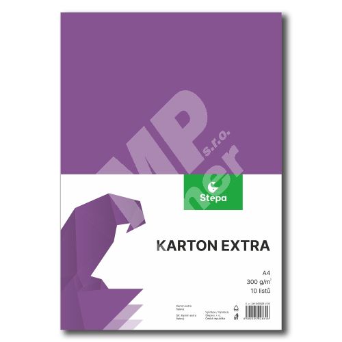 Barevný karton Extra 300g A4, 10listů, fialový 2