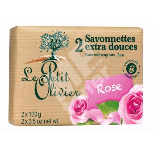 Le Petit Olivier Extra jemné mýdlo - Růže, 2x100g 1