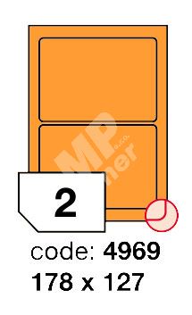 Samolepící etikety Rayfilm Office 178x127 mm 300 archů, fluo oranžová, R0133.4969D 1