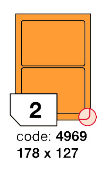 Samolepící etikety Rayfilm Office 178x127 mm 300 archů, fluo oranžová, R0133.4969D
