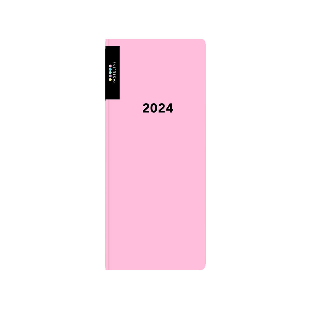 Diář PVC měsíční 2024 Pastelini, kapesní, růžová