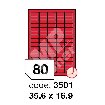 Samolepící etikety Rayfilm Office 35,6x16,9 mm 300 archů, matně červená, R0122.3501D 1