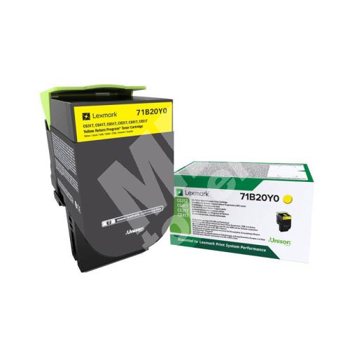 Toner Lexmark 71B20Y0, yellow, originál 1