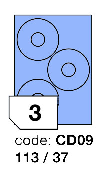 Samolepící etikety Rayfilm Office průměr 113/37 mm 300 archů, matně modrá, R0123.CD09D