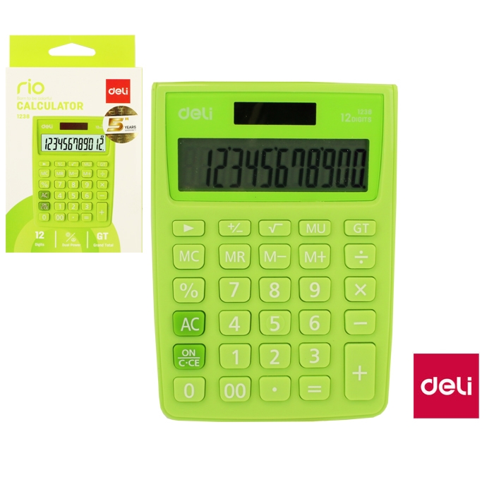 Kalkulačka Deli, zelená E1238