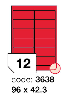 Samolepící etikety Rayfilm Office 96x42,3 mm 300 archů, matně červená, R0122.3638D