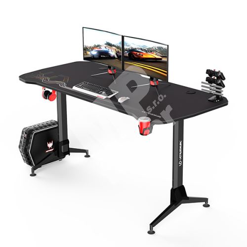 Herní stůl Ultradesk Grand Black, 160x75x70-80cm, 3 úrovně výšky 1