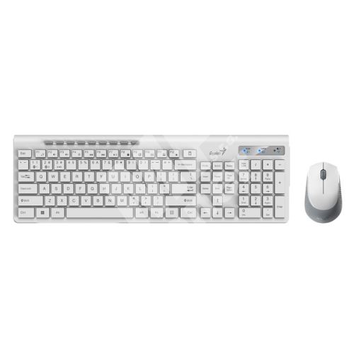 Sada klávesnice s bezdrátovou myší Genius SlimStar 8230, CZ/SK, bílá 1