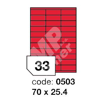 Samolepící etikety Rayfilm Office 70x25,4 mm 300 archů, fluo červená, R0132.0503D 1