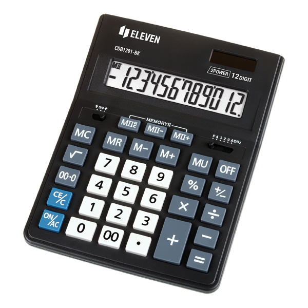 Kalkulačka Eleven CDB-1201-BK, černá, stolní, dvanáctimístná