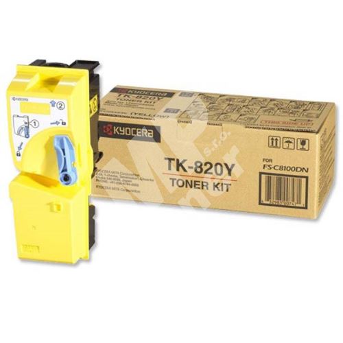 Toner Kyocera Mita TK820Y yellow, originál 1