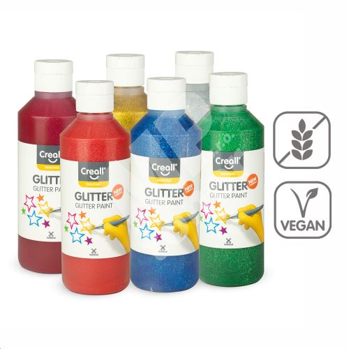 Sada barev Creall Glitter 6 × 250 ml, mix barev s glitter efektem 1