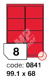 Samolepící etikety Rayfilm Office 99,1x68 mm 300 archů, fluo červená, R0132.0841D 1