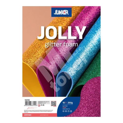 Dekorační pěna EVA Fuchsia glitter A4, tloušťka 2,0 mm, 10ks 1
