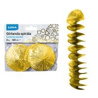 Girlanda spirály Luma 60cm, 2ks, zlatá