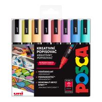 Sada akrylových popisovačů Uni Posca PC-5M, 8 ks, mix pastelových barev