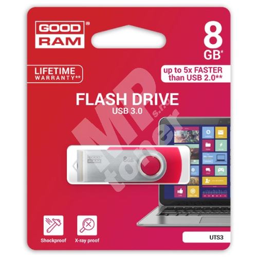 Goodram UTS3 8GB, USB flash disk 3.0, červená 1