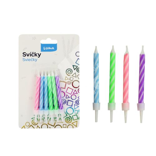 Svíčka Luma, pastel spirála 12ks 1