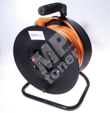 PremiumCord Prodlužovací kabel 230V 25m buben, průřez vodiče 3x1,5mm2, 4x zásuvka 1