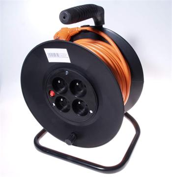 PremiumCord Prodlužovací kabel 230V 25m buben, průřez vodiče 3x1,5mm2, , 4x zásuvka