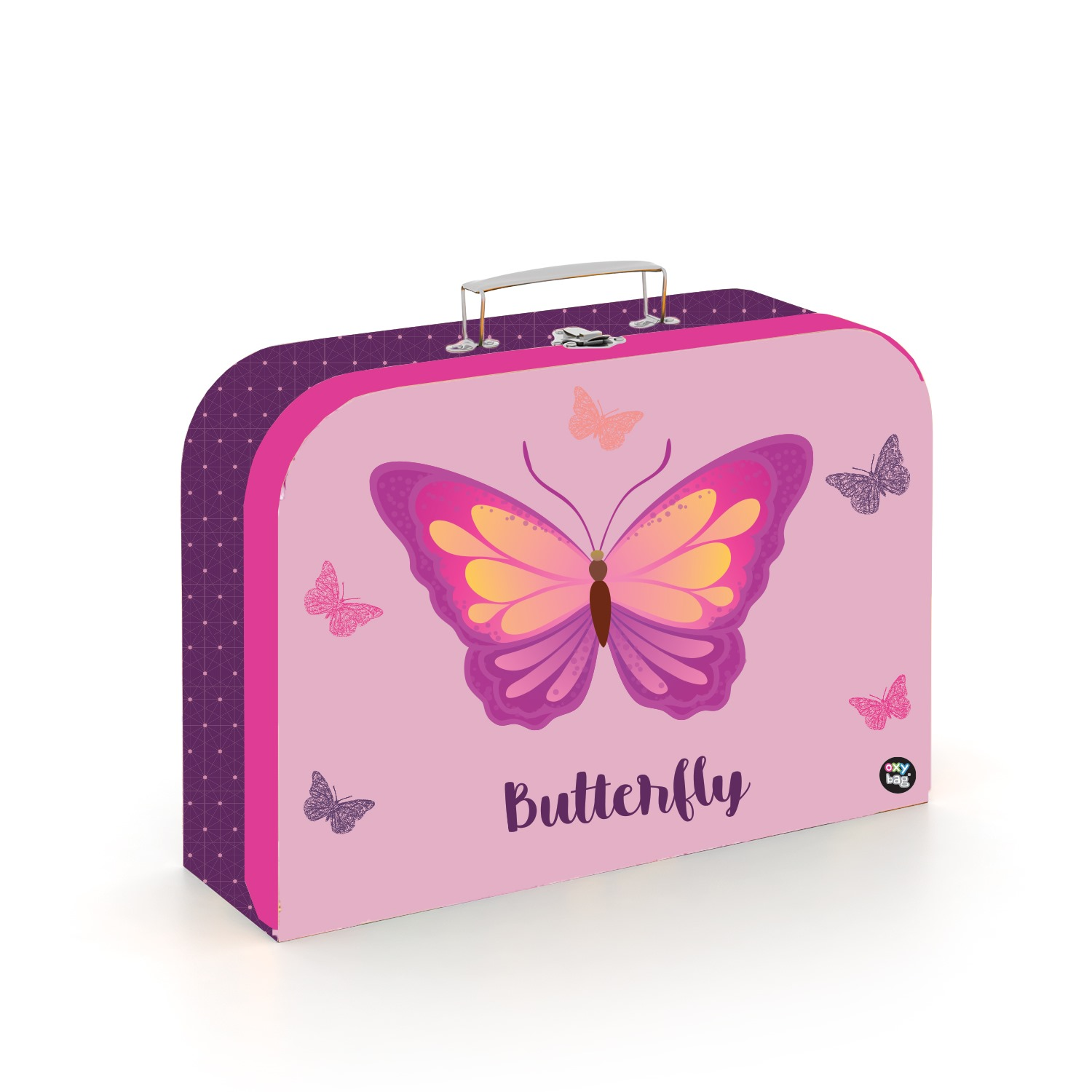 Kufřík lamino 34 cm Motýl Pink