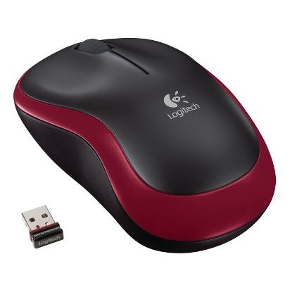 Myš Logitech Wireless Mouse M185 nano, červená