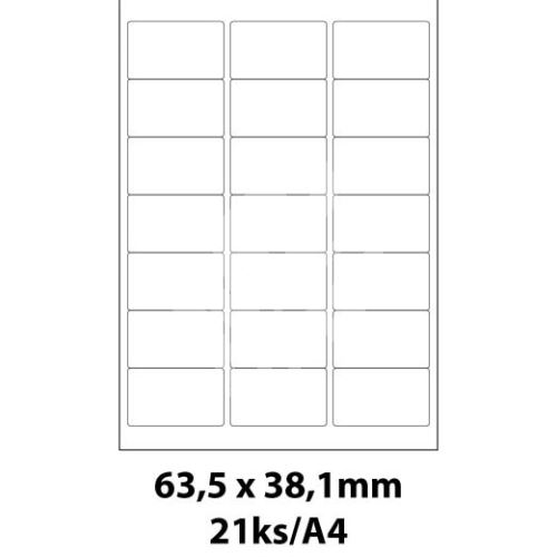 Print etikety Emy 63,5x38,1 mm, 21ks/arch, 100 archů, samolepící 1