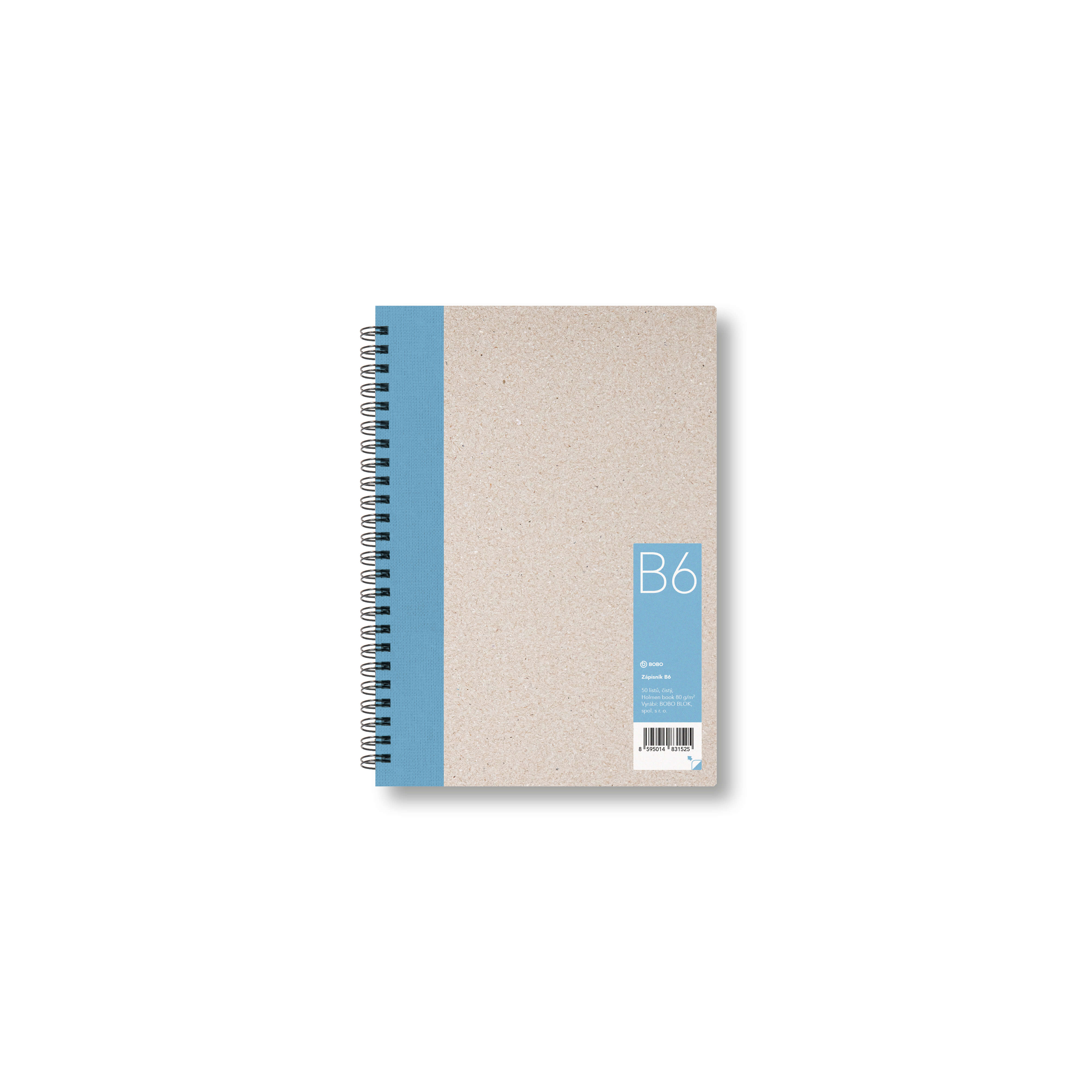 Zápisník Bobo B6, čistý, světle modrý