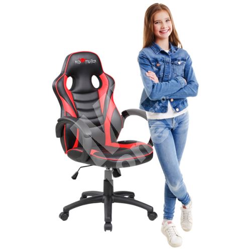 Studentská herní židle Red Fighter C6, černo-červená 1
