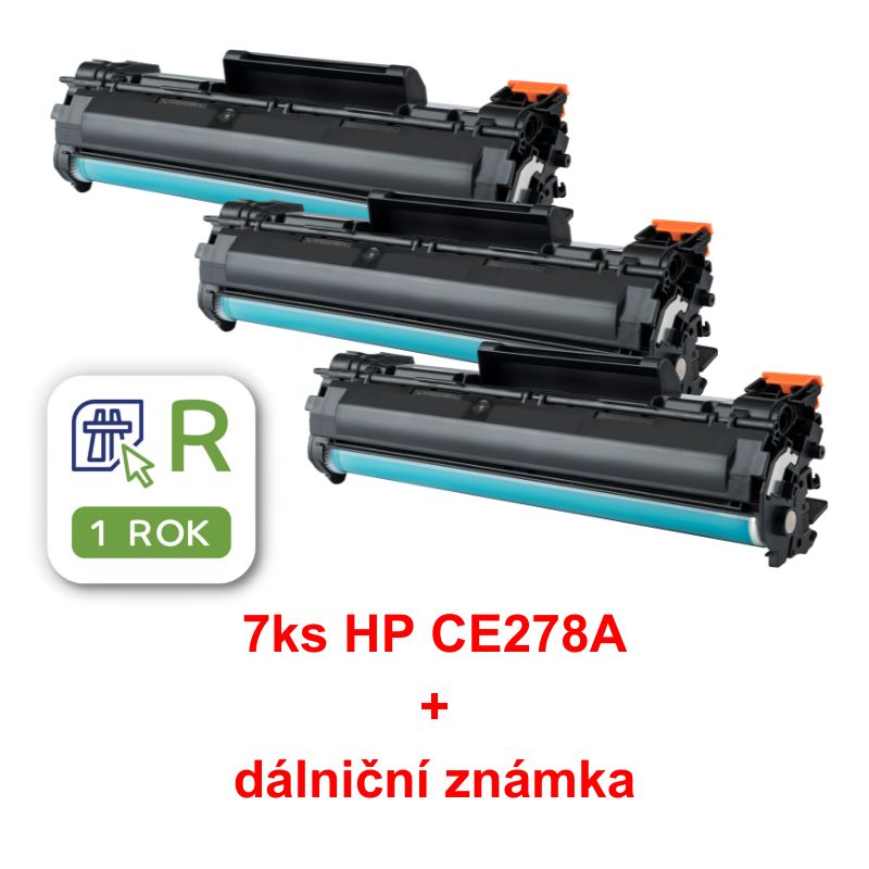 7ks kompatibilní toner HP CE278A MP print + dálniční známka