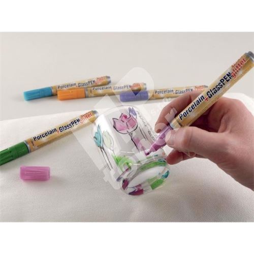 Sada fixů na porcelán a sklo Kreul GLITTER, 5 barev 1