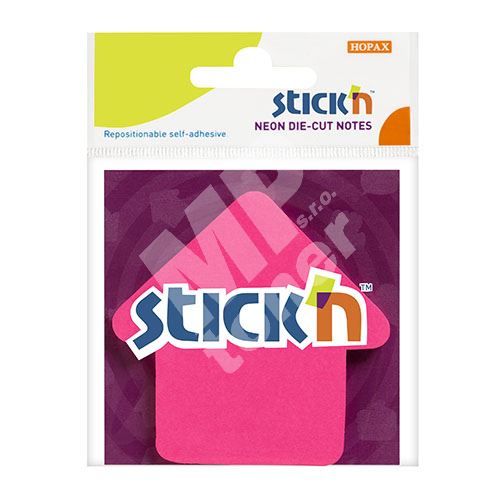 Samolepící bloček Stick n šipka neonově růžová, 70 x 70 mm 2